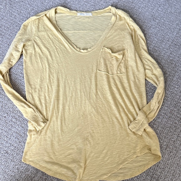 We The Free Tops - We The Free Betty Soft Yellow Long Sleeve Tee